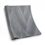 Italian wavy wall covering, size 10m x 0.53m, grey color, model 41233