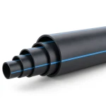 مواسير بلاستيك HDPE ضغط 10 بار PE 100 قطر خارجي 280 مم SDR 17 أسود مع خط أزرق
