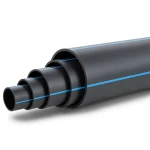 أنابيب HDPE ضغط 16 بار PE 100 قطر خارجي 560 مم SDR 11 لون أسود مع خط أزرق