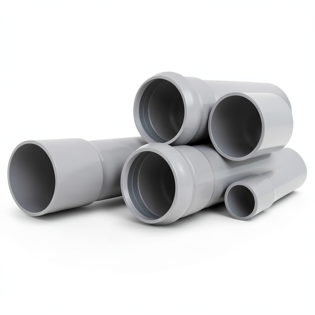 UPVC Pipes Nominal Pressure 16 Bar Outside Diameter 200 mm Thickness 14.9 mm Gray
