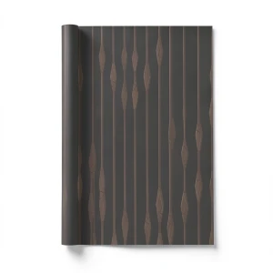 Italian Striped Wall Decoration 10m x 0.73m Dark Brown