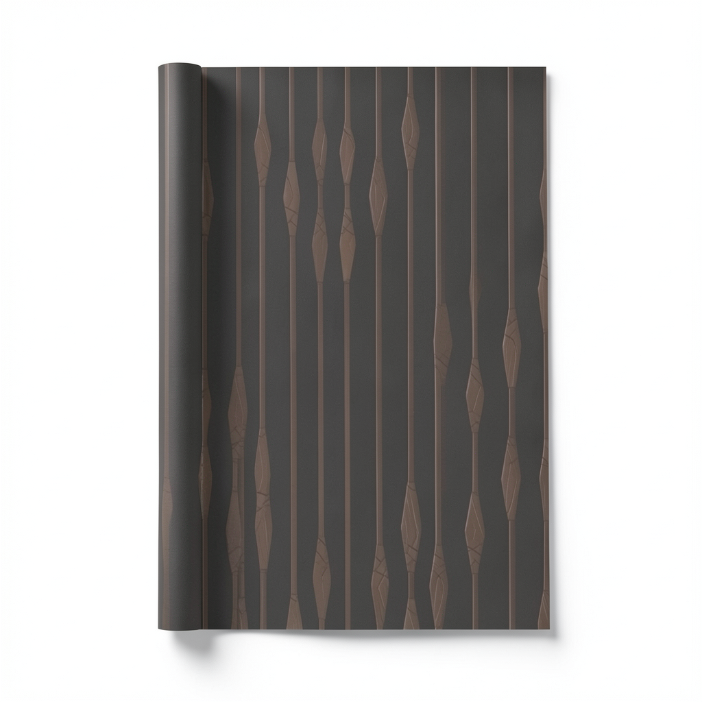 Italian Striped Wall Decoration 10m x 0.73m Dark Brown