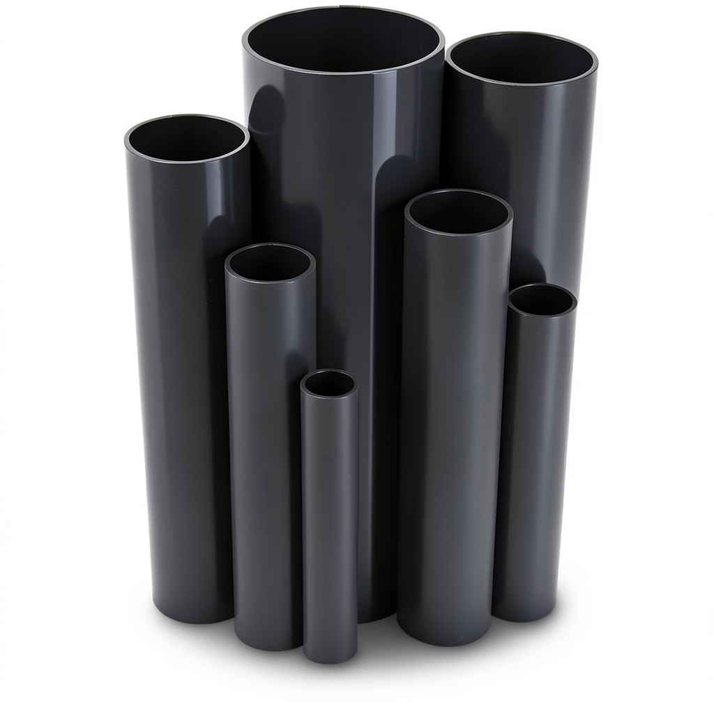 مواسير UPVC ضغط 12 بار قطر خارجي 75.3 مم سمك 4.5 مم لون اسود