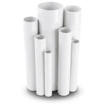 مواسير UPVC ضغط اسمي 25 بار قطر خارجي 48.4 مم سمك 5.9 مم لون أبيض