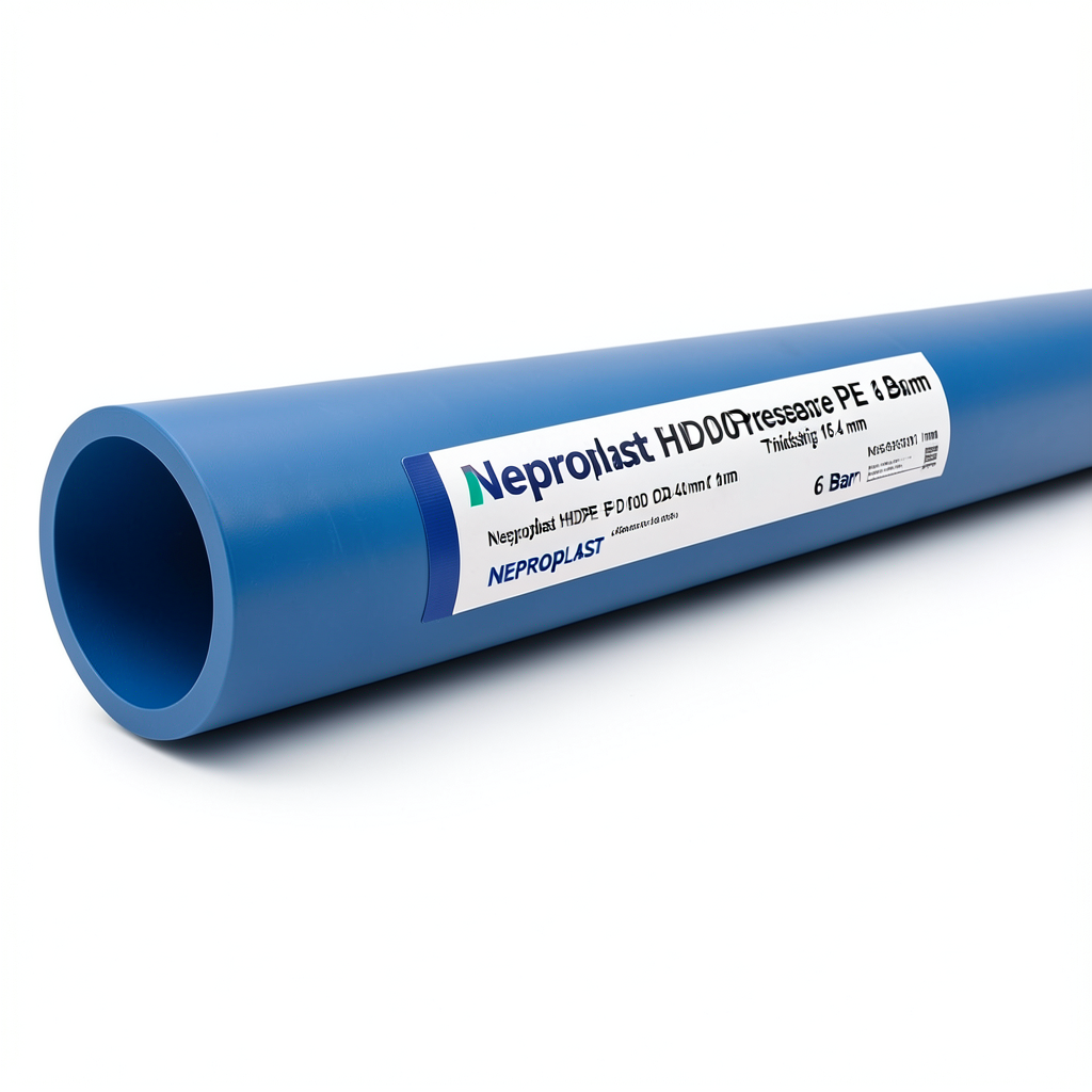 مواسير HDPE نيبروبلاست PE 100 ضغط 6 بار قطر خارجي 450 مم سمك 16.4 مم لون أزرق | نيبروبلاست