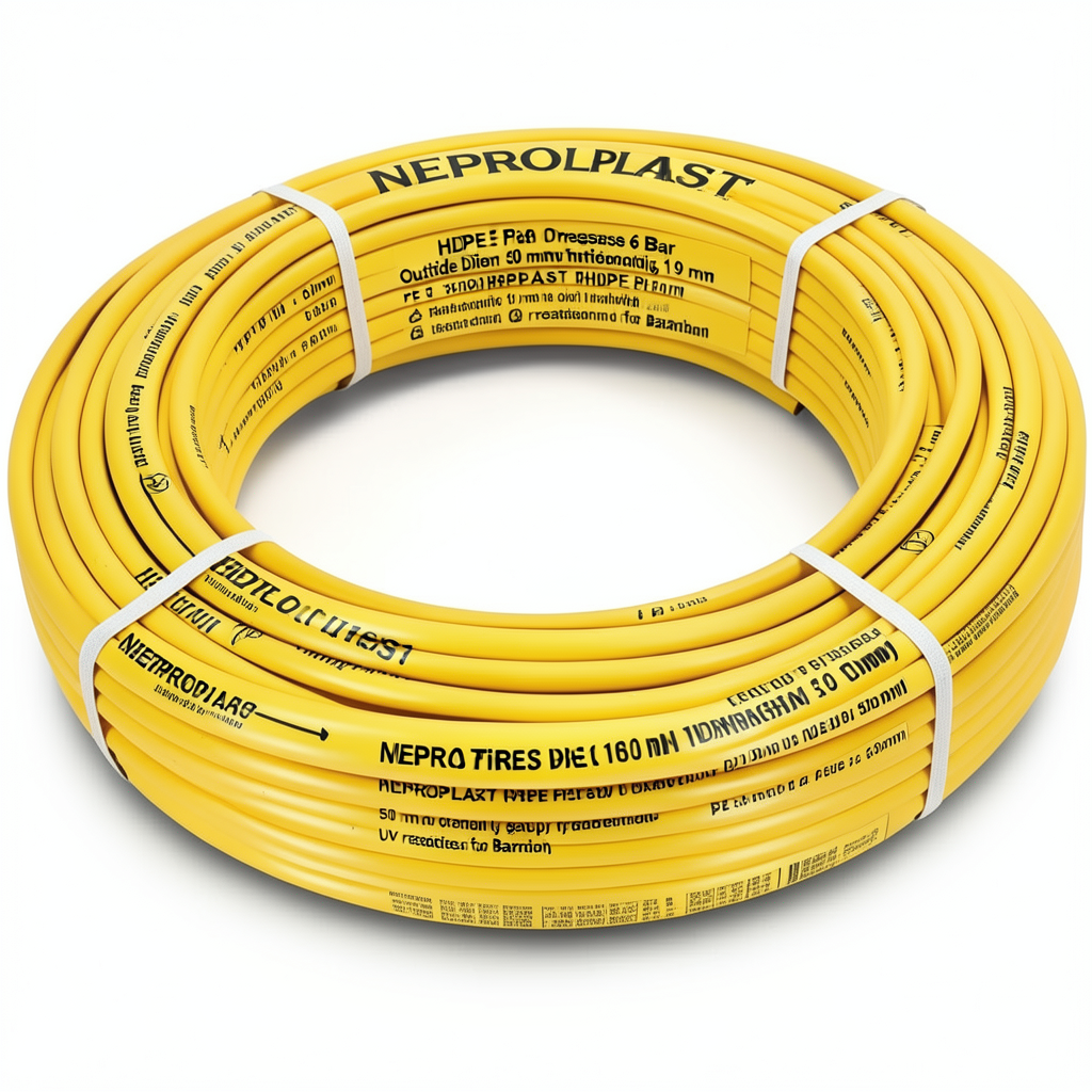 HDPE Pipes PE 100 Pressure 6 Bar Outside Diameter 50 mm Thickness 1.9 mm Yellow | NEPROPLAST