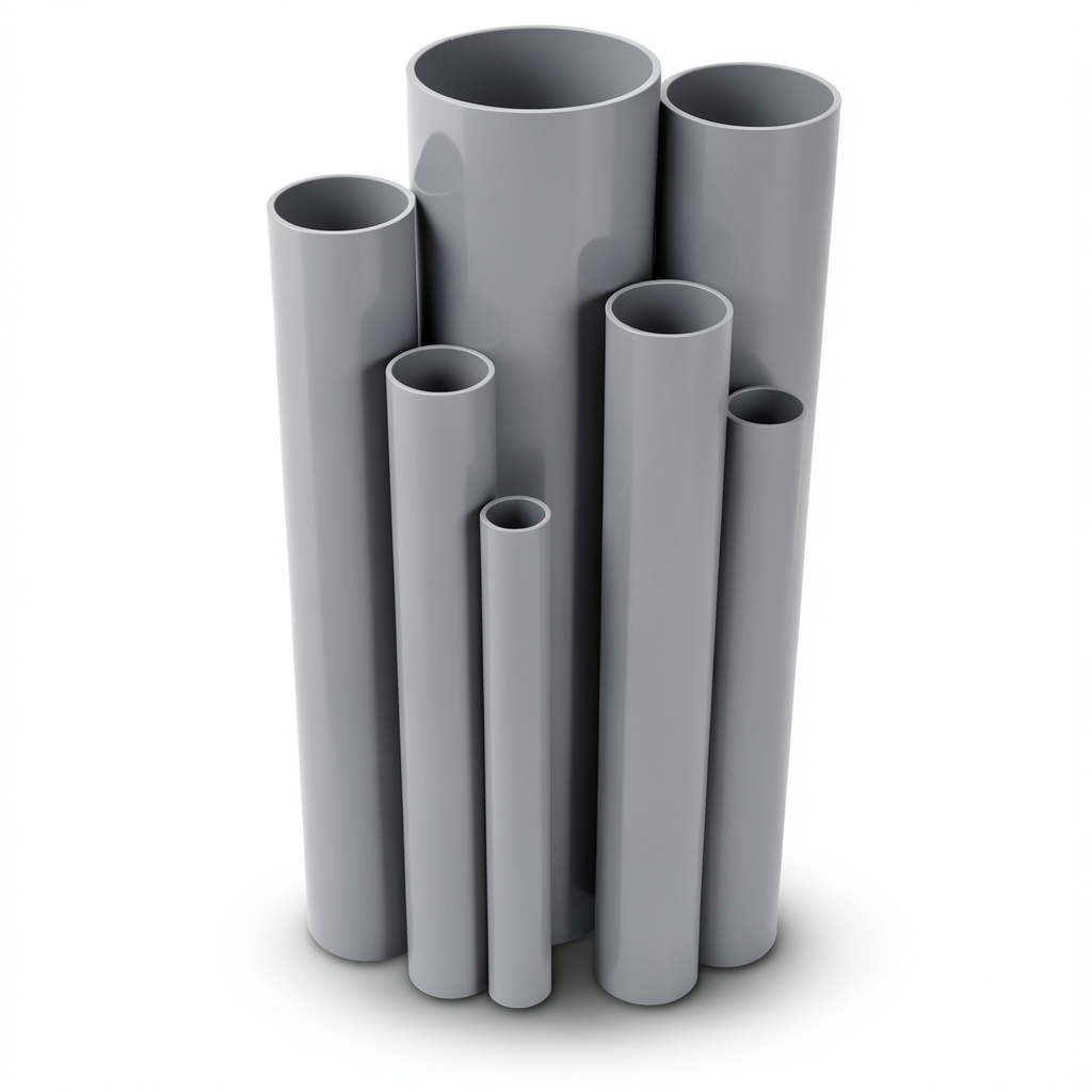 مواسير UPVC ضغط 25 بار قطر خارجي 48.4 مم سمك 5.9 مم لون رمادي