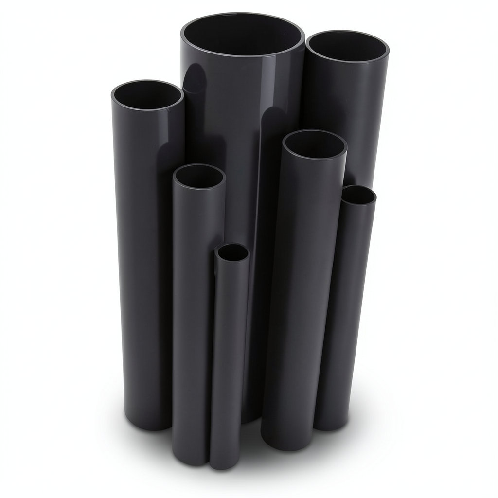 مواسير UPVC ضغط اسمي 25 بار قطر خارجي 48.4 مم سمك 5.9 مم لون اسود