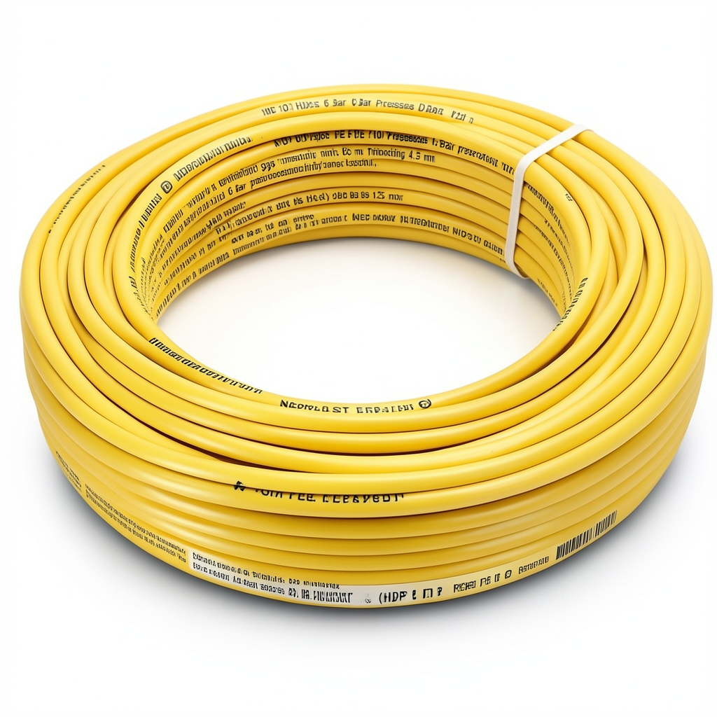 أنابيب HDPE نيبروبلاست PE 100 ضغط 6 بار قطر خارجي 125 مم سمك 4.5 مم لون أصفر | نيبروبلاست