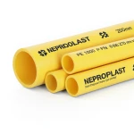 Neproplast HDPE Pipes PE 100 Pressure 6 Bar Outside Diameter 200 mm Thickness 7.3 mm Yellow | NEPROPLAST