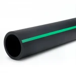 HDPE Polyethylene Pipe  PN 4 Bar [PE 80] OD 400 mm  SDR 33  Color Black with Green Stripes | Almona Factory