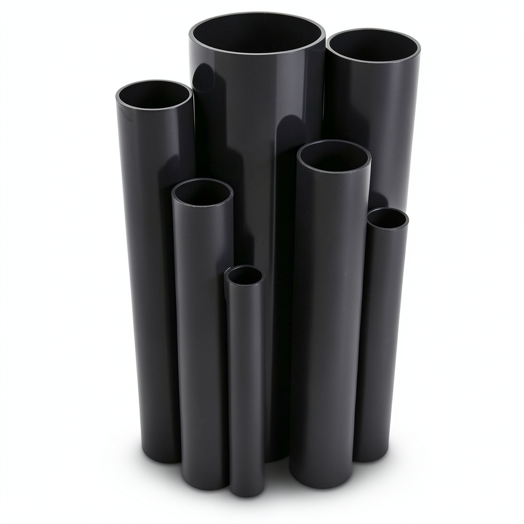 UPVC Pipes 6 Bar Pressure 88.7 mm Diameter 2.9 mm Thickness Black