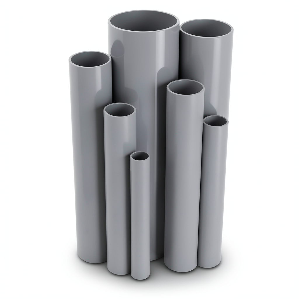 UPVC Pipes Nominal Pressure 6 Bar Outside Diameter 89.1 mm Thickness 3.3 mm Gray