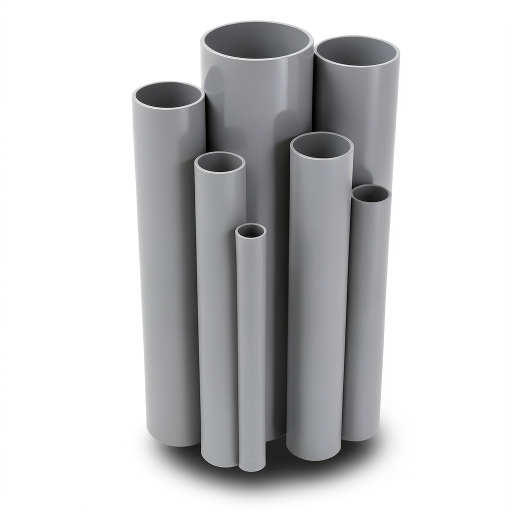 UPVC Pipes Outside Diameter 200 mm Thickness 5.9 mm Gray