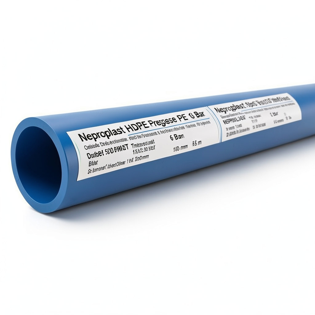 مواسير HDPE نيبروبلاست PE 100 ضغط 6 بار قطر خارجي 500 مم سمك 18.2 مم أزرق | نيبروبلاست