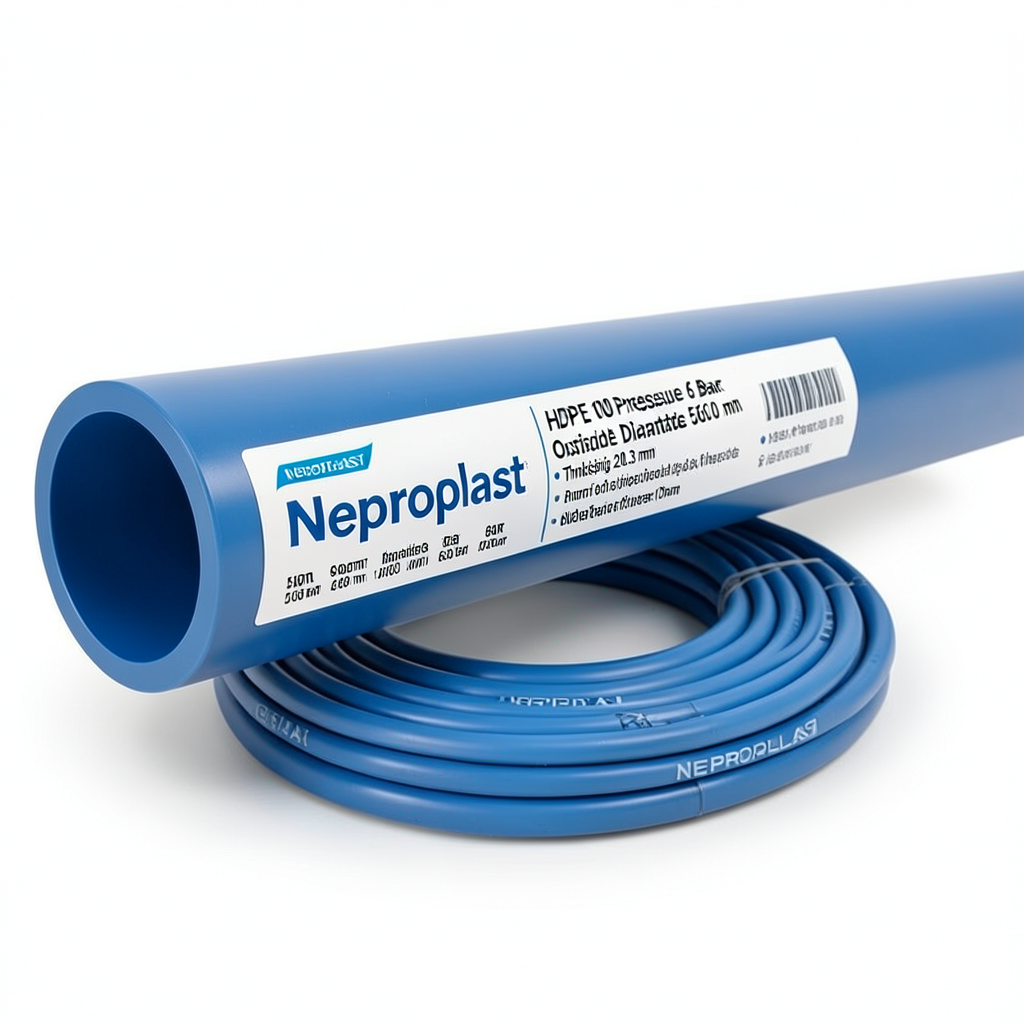 مواسير HDPE نيبروبلاست PE 100 ضغط 6 بار قطر خارجي 560 مم سمك 20.3 مم أزرق | نيبروبلاست