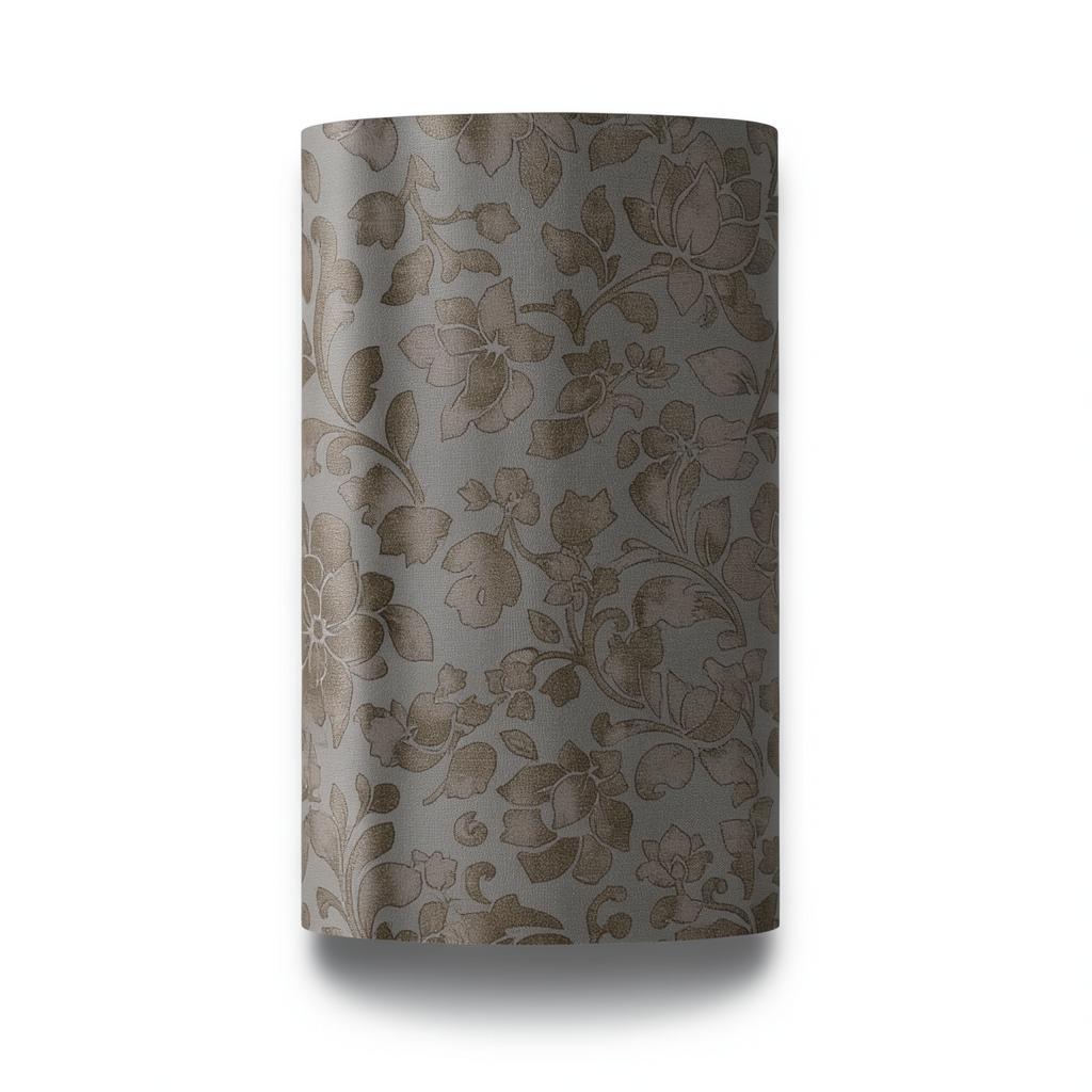 Italian Wallpaper 10m x 0.53m Dark Beige, Floral Pattern