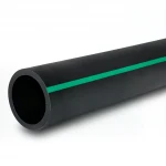 HDPE Polyethylene Pipe  Nominal Pressure 4 Bar [PE 80] OD 200 mm  SDR 33  Color Black with Green Stripes | Almona Factory