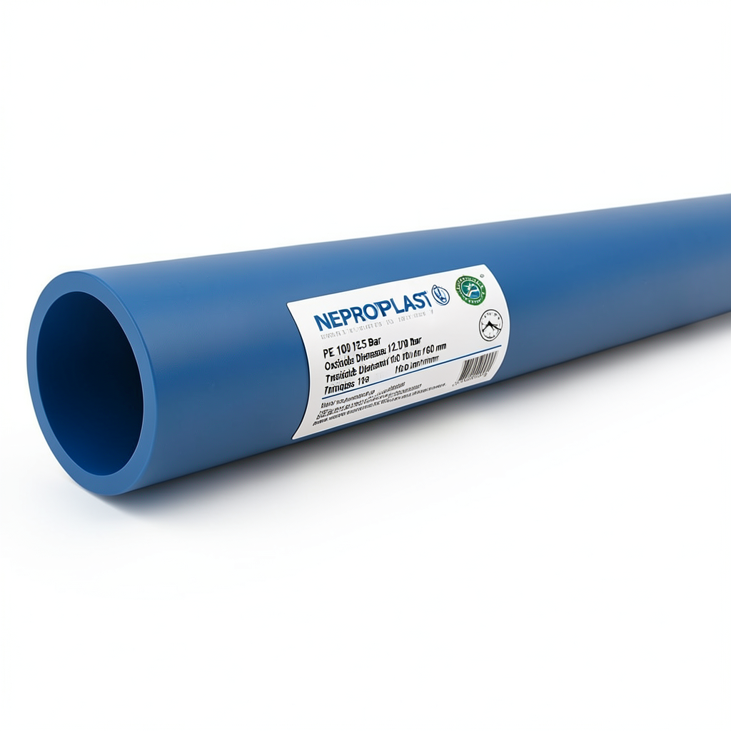 HDPE Pipes PE 100 Pressure 12.5 Bar Outside Diameter 160 mm Thickness 11.8 mm Blue | NEPROPLAST