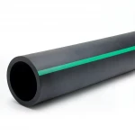 HDPE Polyethylene Pipe  PN 6 Bar [PE 80] Outside Diameter 180 mm  SDR 22  Color Black with Green Stripes | Almona Factory