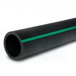 HDPE Polyethylene Pipe  Nominal Pressure 6 Bar [PE 80] OD 200 mm  SDR 22  Color Black with Green Stripes | Almona Factory