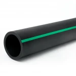 HDPE Polyethylene Pipe  Nominal Pressure 6 Bar [PE 80] Outside Diameter 225 mm  SDR 22  Color Black with Green Stripes | Almona Factory