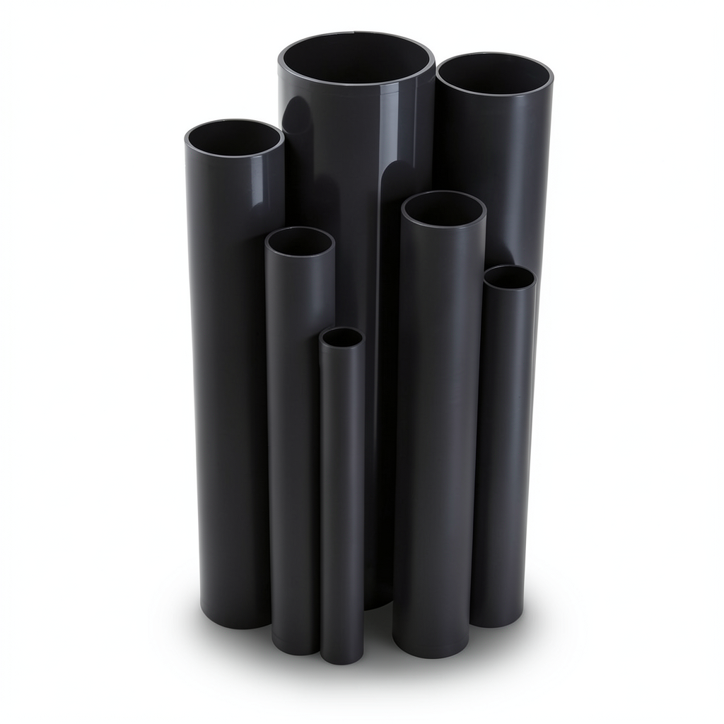 مواسير UPVC ضغط 6 بار قطر خارجي 89.1 مم سمك 3.3 مم لون اسود