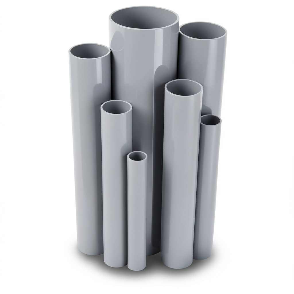 مواسير UPVC قطر خارجي 200 مم سمك 5.9 مم لون رمادي