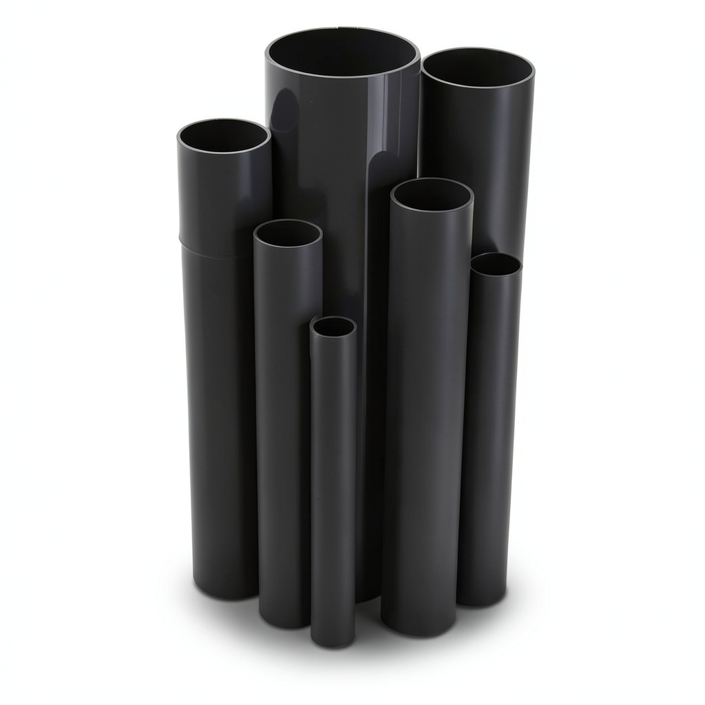 مواسير UPVC ضغط اسمي 15 بار قطر خارجي 75 مم سمك 4.8 مم لون اسود