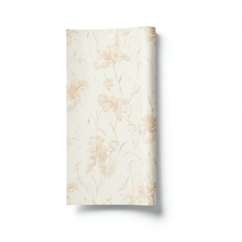 Italian Wallpaper Floral Design Creamy Color, Size 10mx1.06m, Model 82744