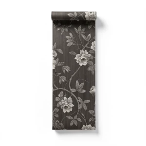 Wall Decoration Floral Design 10 m x 1.06 m Dark Beige