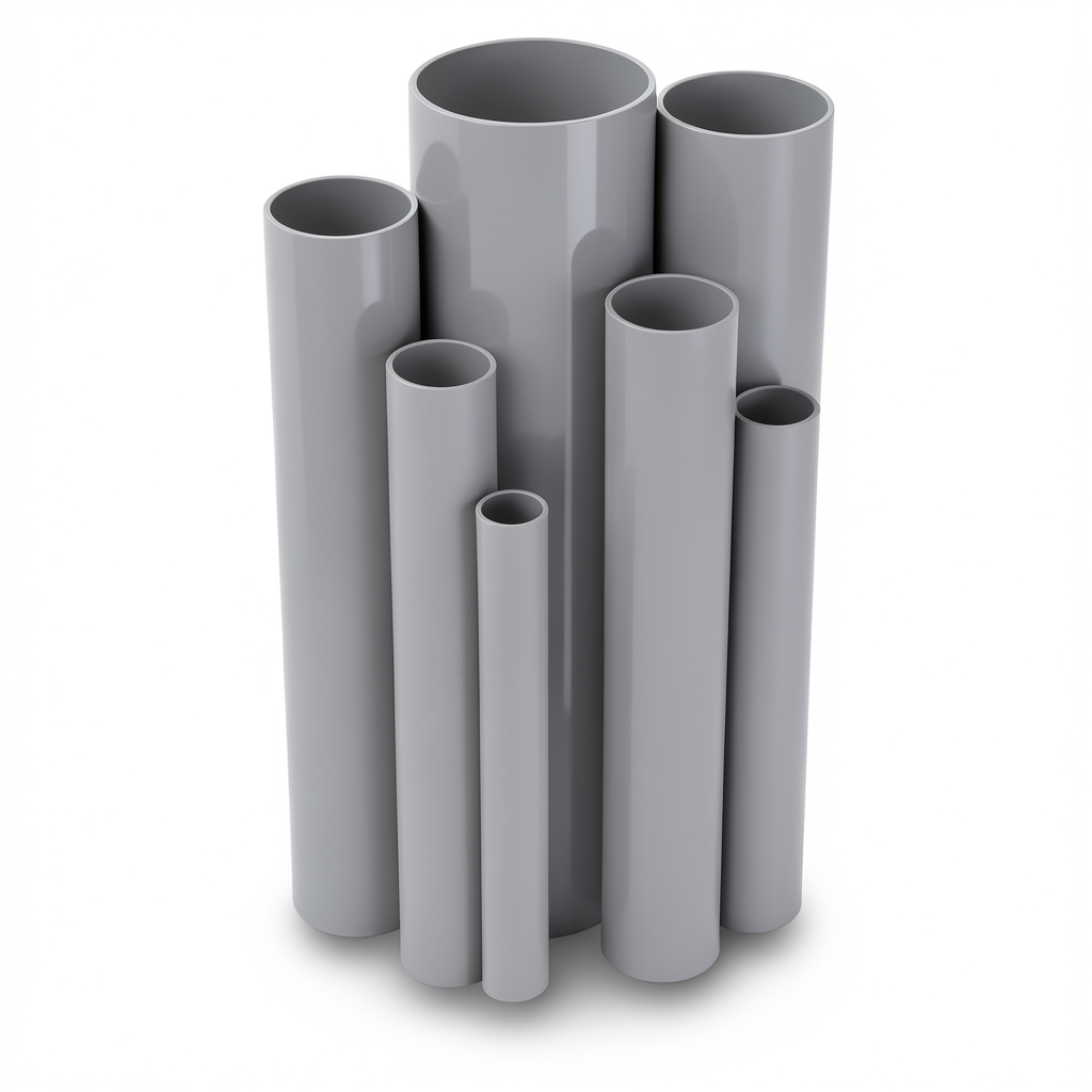 UPVC Pipes Nominal Pressure 9 Bar Outside Diameter 88.7 mm Thickness 3.5 mm Gray