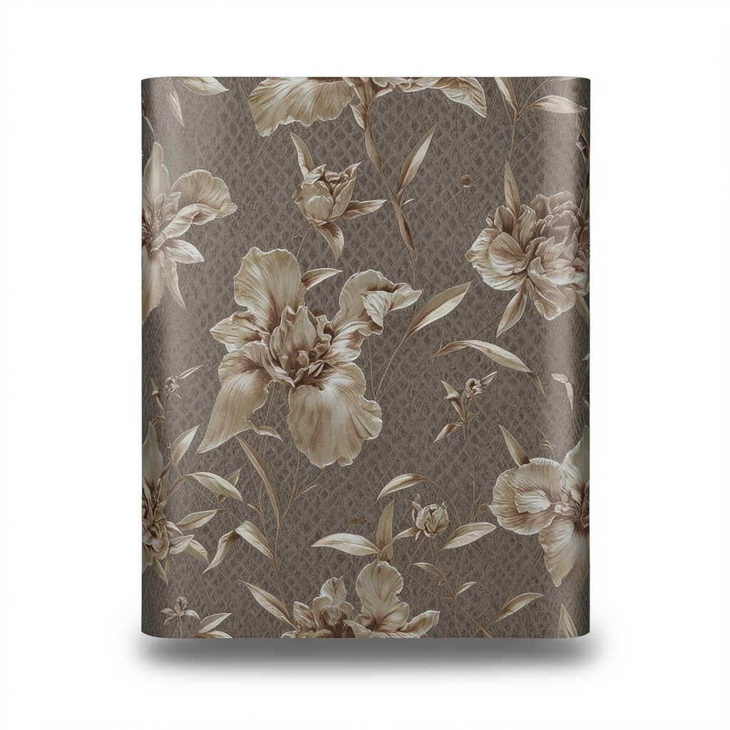 Italian Wallpaper Floral Design Dark Beige, Size 10mx1.06m, Model 82749
