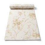 Italian Wallpaper Floral Design Beige Color, Size 10m x 1.06m, Model 82751