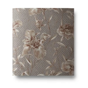 Italian Wallpaper Floral Design Dark Beige, Size 10mx1.06m, Model 82749