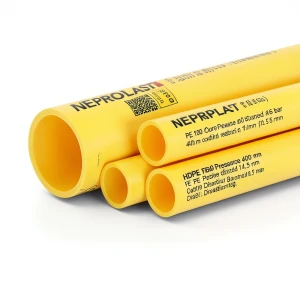 مواسير HDPE PE 100 ضغط 6 بار قطر خارجي 400 مم سمك 14.5 مم لون أصفر | نيبروبلاست