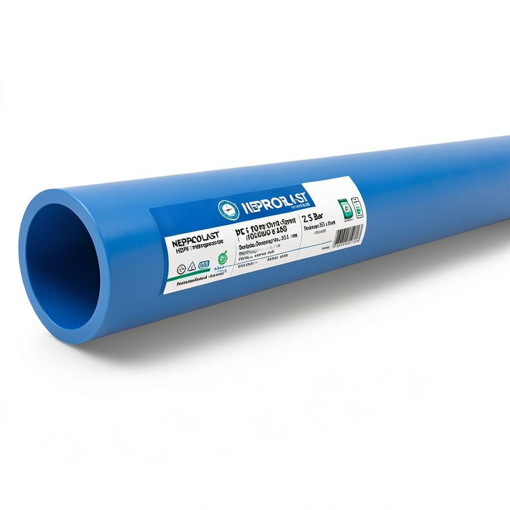 HDPE Pipes PE 100 Pressure 12.5 Bar Outside Diameter 450 mm Thickness 33.1 mm Blue | NEPROPLAST
