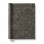 Italian Wallpaper 10m x 0.53m Dark Beige, Floral Pattern