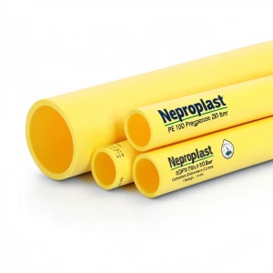 Neproplast HDPE Pipes PE 100 Pressure 6 Bar Outside Diameter 200 mm Thickness 7.3 mm Yellow | NEPROPLAST