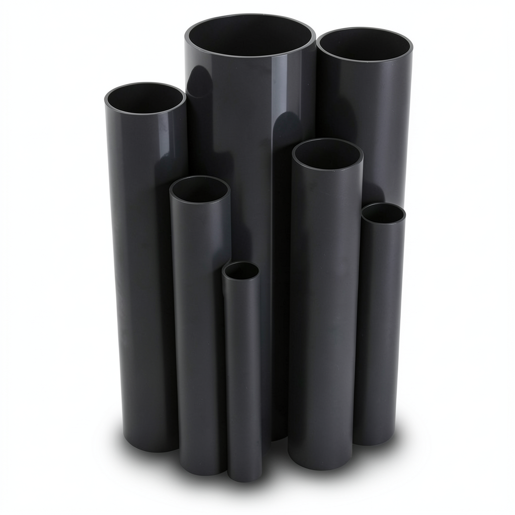 مواسير UPVC ضغط 12 بار قطر خارجي 88.7 مم سمك 4.6 مم لون اسود