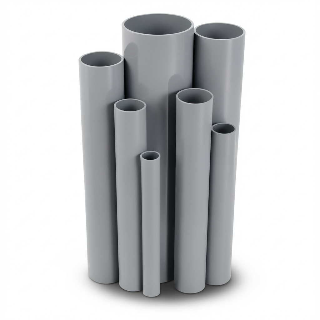 مواسير UPVC قطر خارجي 200 مم سمك 4.5 مم لون رمادي