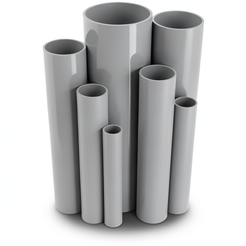 UPVC Pipes Outside Diameter 400 mm Thickness 9.8 mm Gray