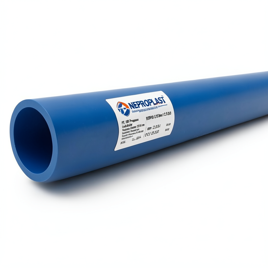 مواسير HDPE PE 100 ضغط 12.5 بار قطر خارجي 250 مم سمك 18.4 مم أزرق | نيبروبلاست