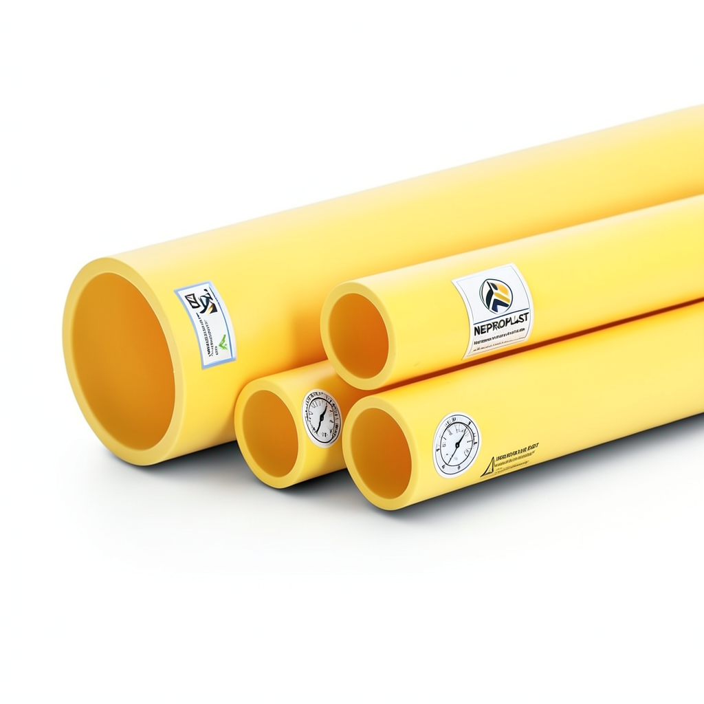 مواسير HDPE نيبروبلاست PE 100 ضغط 6 بار قطر خارجي 315 مم سمك 11.5 مم لون أصفر | نيبروبلاست