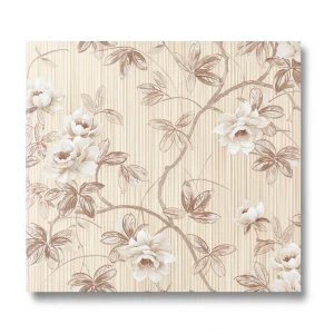 Floral Wall Covering Beige Color, 10m Length, 1.06m Width, Model 78022