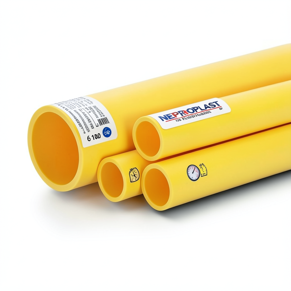 مواسير HDPE PE 100 ضغط 6 بار قطر خارجي 400 مم سمك 14.5 مم لون أصفر | نيبروبلاست