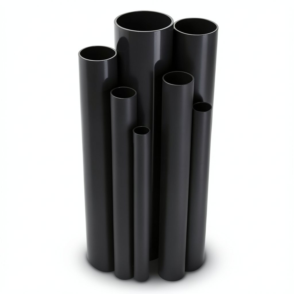UPVC Pipes 12 Bar Pressure 88.7 mm Diameter 4.6 mm Thickness Black