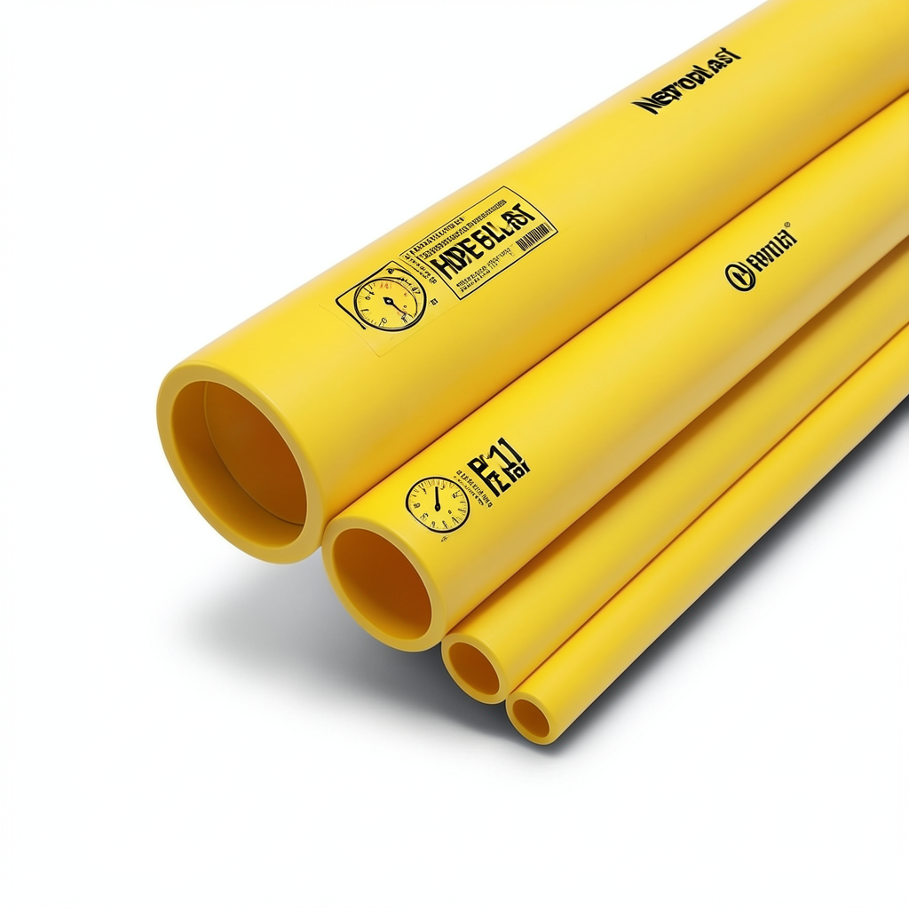 أنابيب HDPE نيبروبلاست PE 100 ضغط 12.5 بار قطر خارجي 140 مم سمك 10.3 مم أصفر | نيبروبلاست