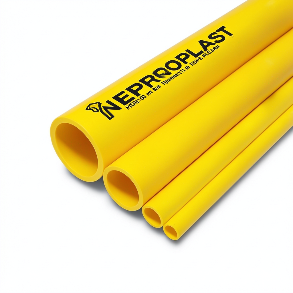 أنابيب HDPE PE 100 ضغط 12.5 بار قطر 160 مم سمك 11.8 مم لون أصفر | نيبروبلاست