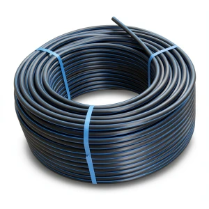 HDPE Plastic Coil Pipe PN 16 Bar PE 100 OD 125 mm SDR 11 Black with Blue Stripes